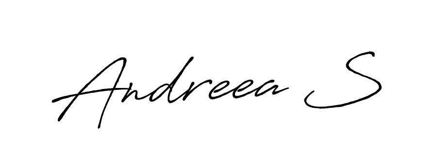 Use a signature maker to create a handwritten signature online. With this signature software, you can design (Antro_Vectra_Bolder) your own signature for name Andreea S. Andreea S signature style 7 images and pictures png