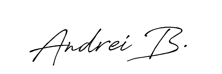 Also we have Andrei B. name is the best signature style. Create professional handwritten signature collection using Antro_Vectra_Bolder autograph style. Andrei B. signature style 7 images and pictures png