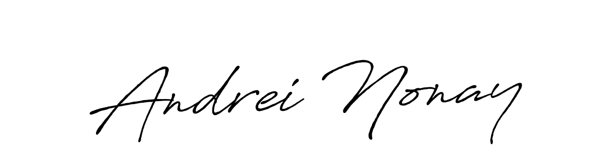 Use a signature maker to create a handwritten signature online. With this signature software, you can design (Antro_Vectra_Bolder) your own signature for name Andrei Nonay. Andrei Nonay signature style 7 images and pictures png