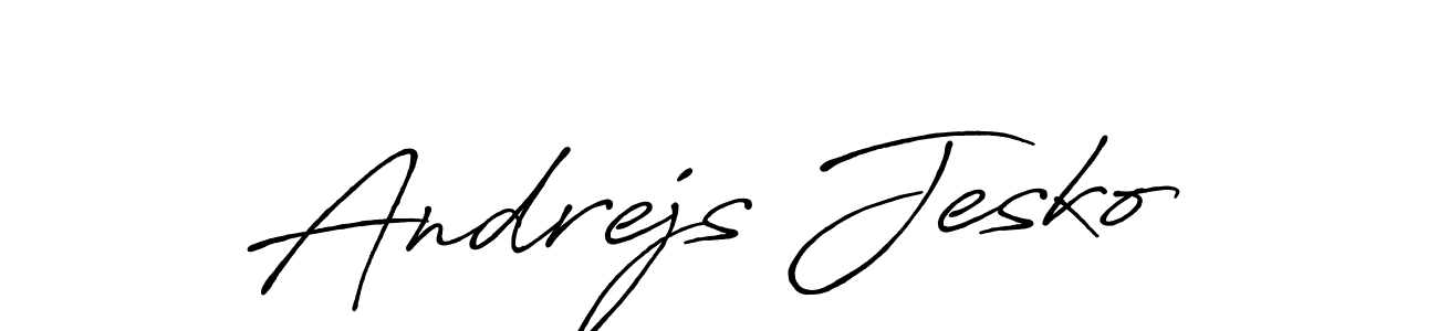 How to make Andrejs Jesko name signature. Use Antro_Vectra_Bolder style for creating short signs online. This is the latest handwritten sign. Andrejs Jesko signature style 7 images and pictures png