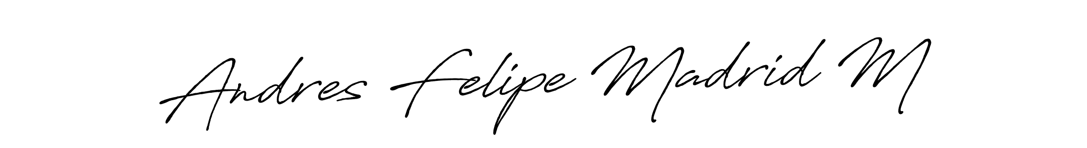 Use a signature maker to create a handwritten signature online. With this signature software, you can design (Antro_Vectra_Bolder) your own signature for name Andres Felipe Madrid M. Andres Felipe Madrid M signature style 7 images and pictures png