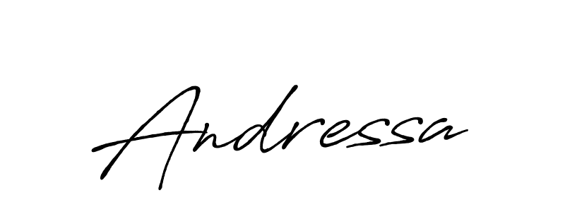 Design your own signature with our free online signature maker. With this signature software, you can create a handwritten (Antro_Vectra_Bolder) signature for name Andressa. Andressa signature style 7 images and pictures png