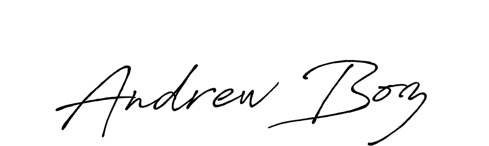 Andrew Boz stylish signature style. Best Handwritten Sign (Antro_Vectra_Bolder) for my name. Handwritten Signature Collection Ideas for my name Andrew Boz. Andrew Boz signature style 7 images and pictures png