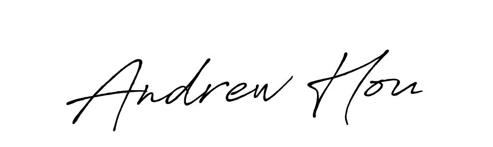 How to make Andrew Hou name signature. Use Antro_Vectra_Bolder style for creating short signs online. This is the latest handwritten sign. Andrew Hou signature style 7 images and pictures png