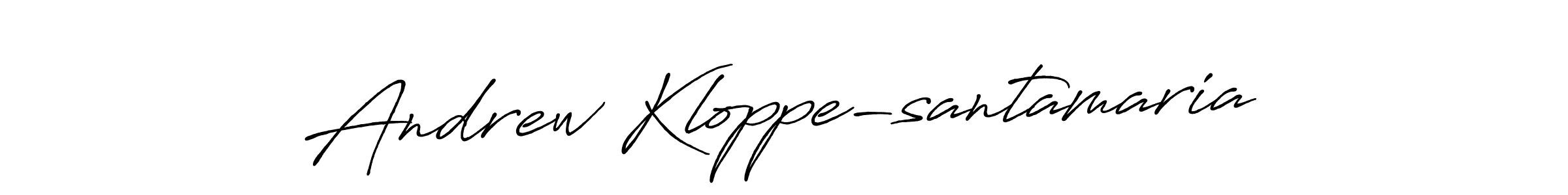 Create a beautiful signature design for name Andrew Kloppe-santamaria. With this signature (Antro_Vectra_Bolder) fonts, you can make a handwritten signature for free. Andrew Kloppe-santamaria signature style 7 images and pictures png