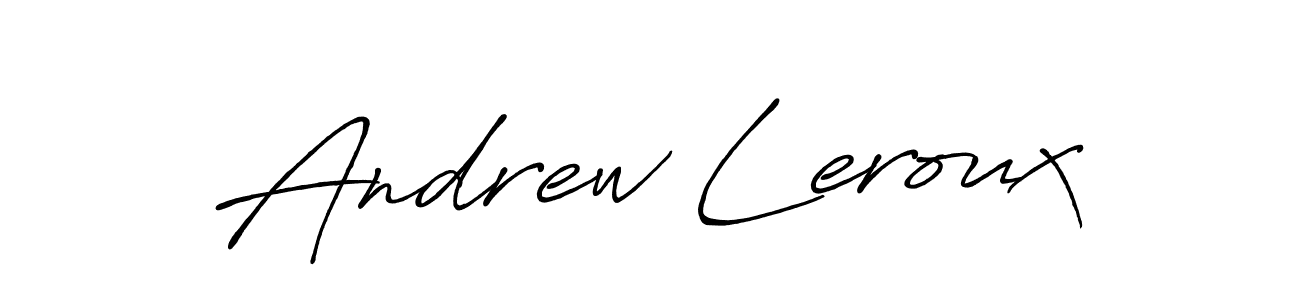 How to make Andrew Leroux name signature. Use Antro_Vectra_Bolder style for creating short signs online. This is the latest handwritten sign. Andrew Leroux signature style 7 images and pictures png
