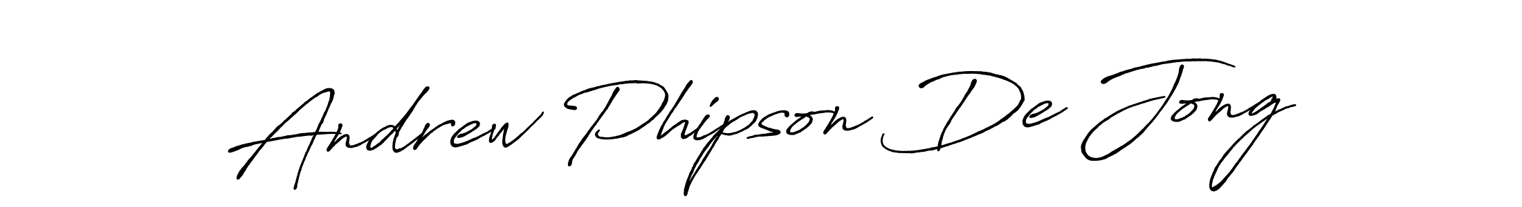 Create a beautiful signature design for name Andrew Phipson De Jong. With this signature (Antro_Vectra_Bolder) fonts, you can make a handwritten signature for free. Andrew Phipson De Jong signature style 7 images and pictures png