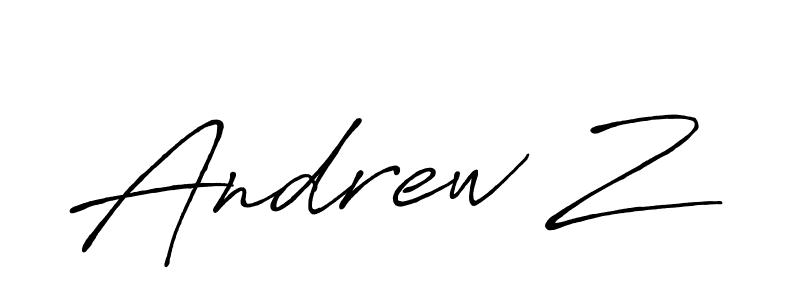 The best way (Antro_Vectra_Bolder) to make a short signature is to pick only two or three words in your name. The name Andrew Z include a total of six letters. For converting this name. Andrew Z signature style 7 images and pictures png