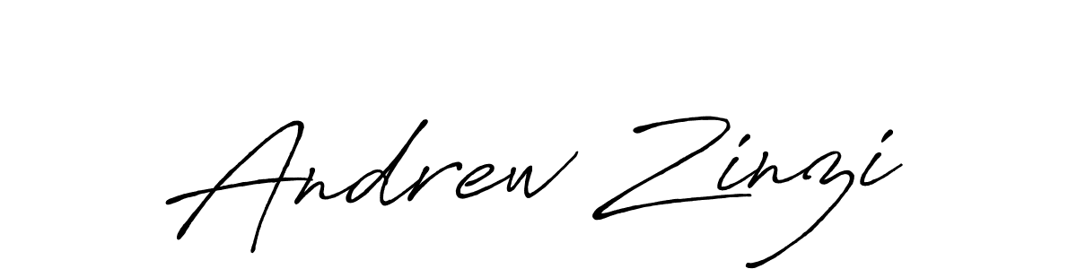 Andrew Zinzi stylish signature style. Best Handwritten Sign (Antro_Vectra_Bolder) for my name. Handwritten Signature Collection Ideas for my name Andrew Zinzi. Andrew Zinzi signature style 7 images and pictures png