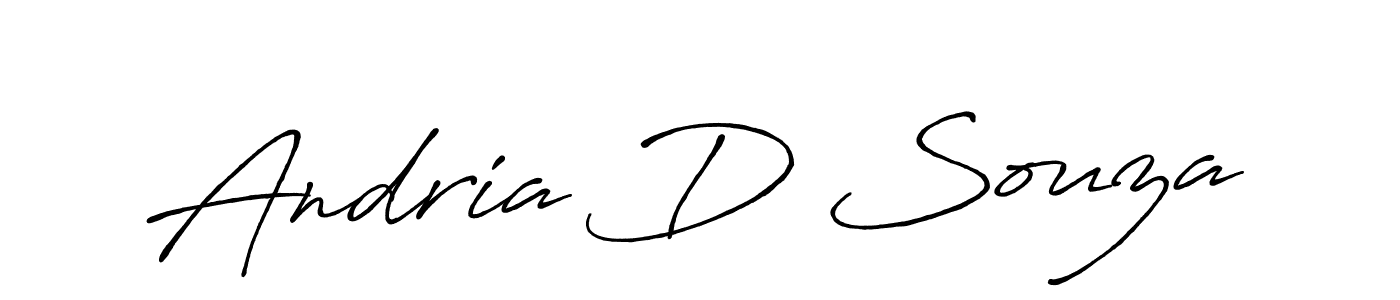 The best way (Antro_Vectra_Bolder) to make a short signature is to pick only two or three words in your name. The name Andria D Souza include a total of six letters. For converting this name. Andria D Souza signature style 7 images and pictures png