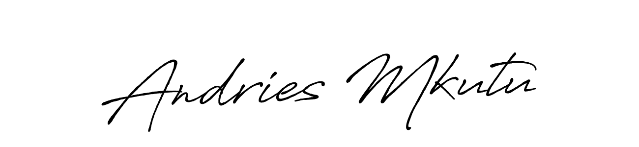 Similarly Antro_Vectra_Bolder is the best handwritten signature design. Signature creator online .You can use it as an online autograph creator for name Andries Mkutu. Andries Mkutu signature style 7 images and pictures png