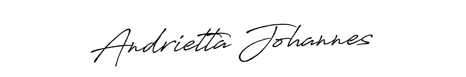 The best way (Antro_Vectra_Bolder) to make a short signature is to pick only two or three words in your name. The name Andrietta Johannes include a total of six letters. For converting this name. Andrietta Johannes signature style 7 images and pictures png