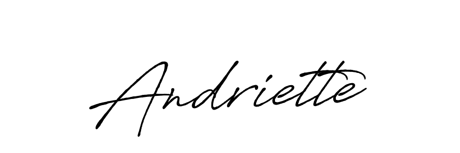 Create a beautiful signature design for name Andriette. With this signature (Antro_Vectra_Bolder) fonts, you can make a handwritten signature for free. Andriette signature style 7 images and pictures png