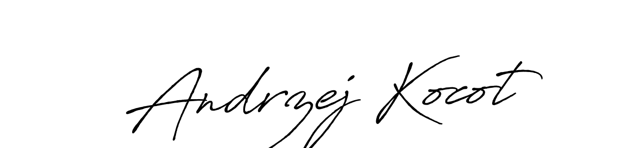 How to make Andrzej Kocot name signature. Use Antro_Vectra_Bolder style for creating short signs online. This is the latest handwritten sign. Andrzej Kocot signature style 7 images and pictures png