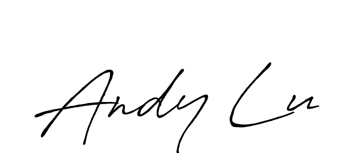 Make a beautiful signature design for name Andy Lu. With this signature (Antro_Vectra_Bolder) style, you can create a handwritten signature for free. Andy Lu signature style 7 images and pictures png