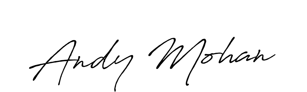 Andy Mohan stylish signature style. Best Handwritten Sign (Antro_Vectra_Bolder) for my name. Handwritten Signature Collection Ideas for my name Andy Mohan. Andy Mohan signature style 7 images and pictures png