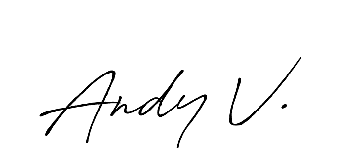 Create a beautiful signature design for name Andy V.. With this signature (Antro_Vectra_Bolder) fonts, you can make a handwritten signature for free. Andy V. signature style 7 images and pictures png