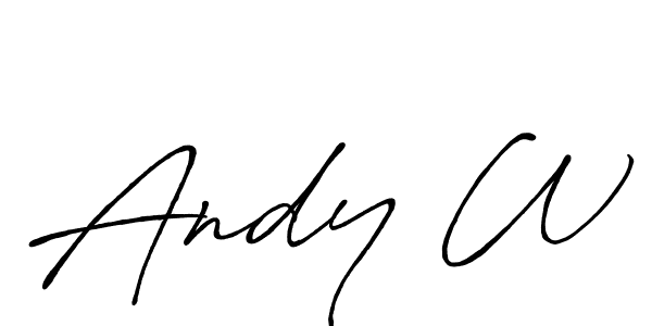 Make a beautiful signature design for name Andy W. With this signature (Antro_Vectra_Bolder) style, you can create a handwritten signature for free. Andy W signature style 7 images and pictures png