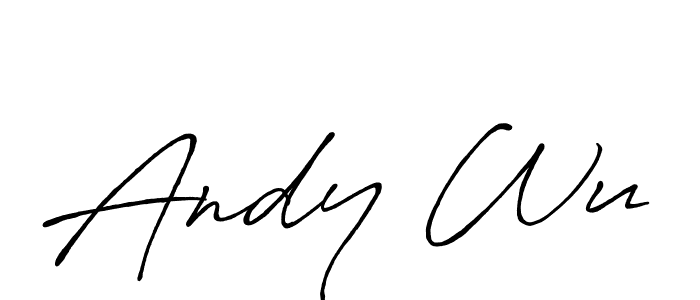 Also You can easily find your signature by using the search form. We will create Andy Wu name handwritten signature images for you free of cost using Antro_Vectra_Bolder sign style. Andy Wu signature style 7 images and pictures png