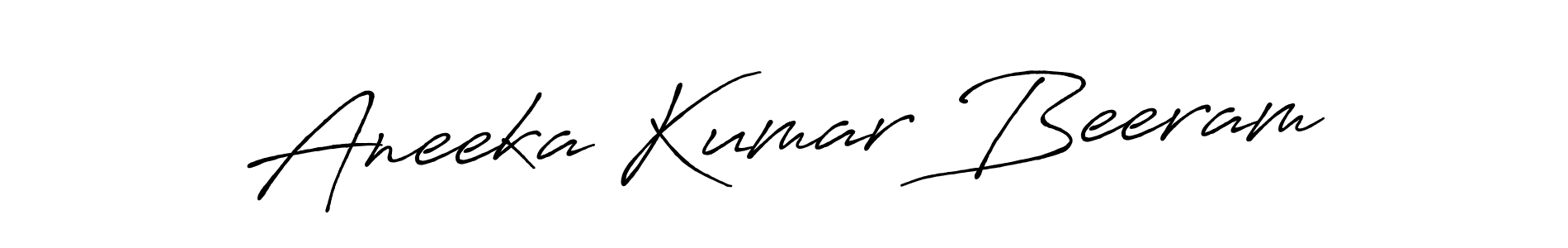 Create a beautiful signature design for name Aneeka Kumar Beeram. With this signature (Antro_Vectra_Bolder) fonts, you can make a handwritten signature for free. Aneeka Kumar Beeram signature style 7 images and pictures png