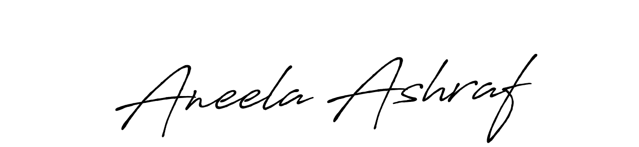 Make a short Aneela Ashraf signature style. Manage your documents anywhere anytime using Antro_Vectra_Bolder. Create and add eSignatures, submit forms, share and send files easily. Aneela Ashraf signature style 7 images and pictures png