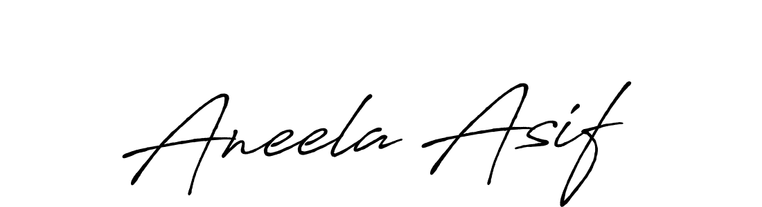 Create a beautiful signature design for name Aneela Asif. With this signature (Antro_Vectra_Bolder) fonts, you can make a handwritten signature for free. Aneela Asif signature style 7 images and pictures png