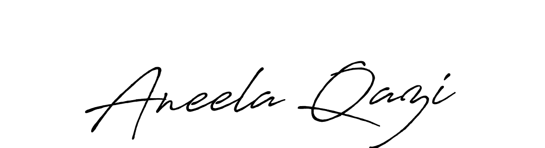 Make a beautiful signature design for name Aneela Qazi. With this signature (Antro_Vectra_Bolder) style, you can create a handwritten signature for free. Aneela Qazi signature style 7 images and pictures png