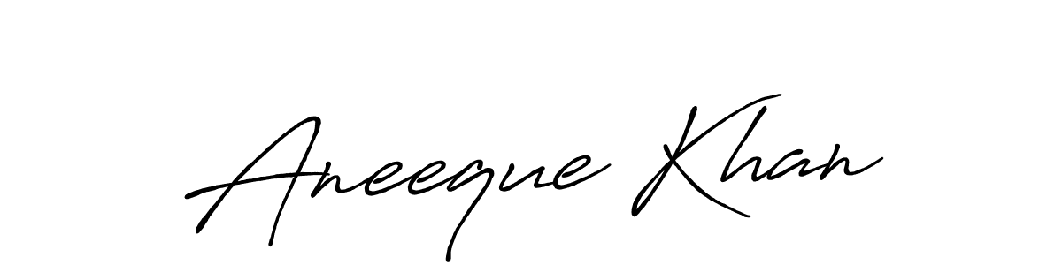 Create a beautiful signature design for name Aneeque Khan. With this signature (Antro_Vectra_Bolder) fonts, you can make a handwritten signature for free. Aneeque Khan signature style 7 images and pictures png