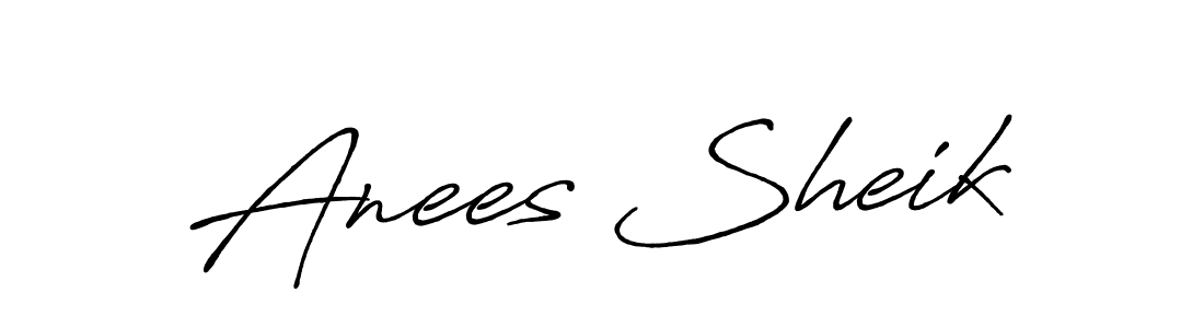 Create a beautiful signature design for name Anees Sheik. With this signature (Antro_Vectra_Bolder) fonts, you can make a handwritten signature for free. Anees Sheik signature style 7 images and pictures png