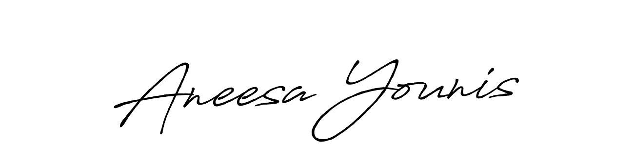 Antro_Vectra_Bolder is a professional signature style that is perfect for those who want to add a touch of class to their signature. It is also a great choice for those who want to make their signature more unique. Get Aneesa Younis name to fancy signature for free. Aneesa Younis signature style 7 images and pictures png