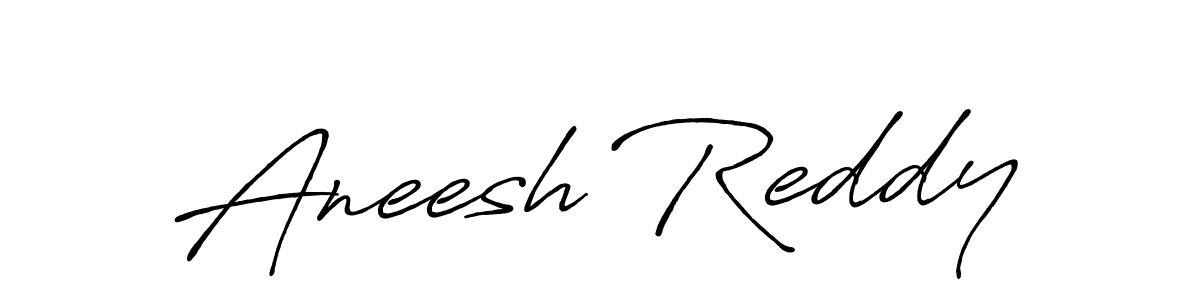 How to make Aneesh Reddy name signature. Use Antro_Vectra_Bolder style for creating short signs online. This is the latest handwritten sign. Aneesh Reddy signature style 7 images and pictures png