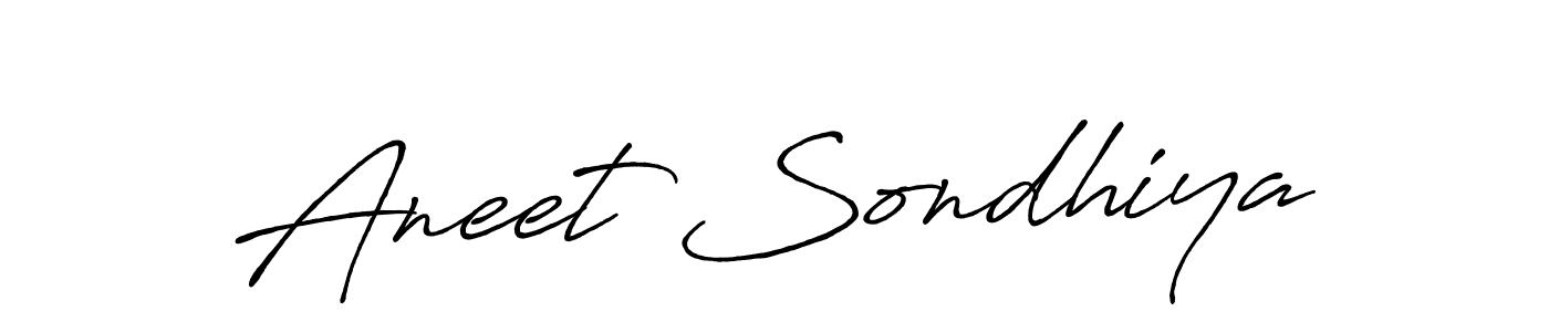 Make a beautiful signature design for name Aneet Sondhiya. With this signature (Antro_Vectra_Bolder) style, you can create a handwritten signature for free. Aneet Sondhiya signature style 7 images and pictures png
