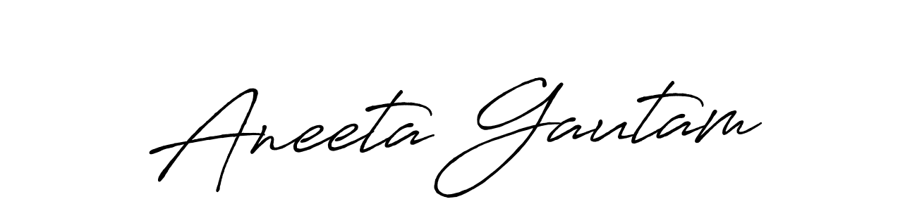 Create a beautiful signature design for name Aneeta Gautam. With this signature (Antro_Vectra_Bolder) fonts, you can make a handwritten signature for free. Aneeta Gautam signature style 7 images and pictures png