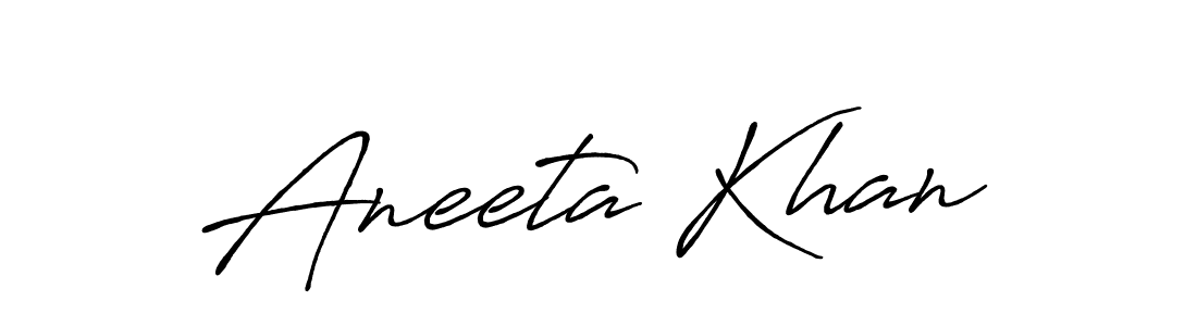The best way (Antro_Vectra_Bolder) to make a short signature is to pick only two or three words in your name. The name Aneeta Khan include a total of six letters. For converting this name. Aneeta Khan signature style 7 images and pictures png
