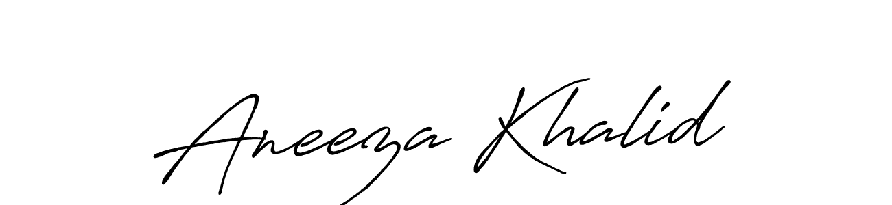 Also we have Aneeza Khalid name is the best signature style. Create professional handwritten signature collection using Antro_Vectra_Bolder autograph style. Aneeza Khalid signature style 7 images and pictures png