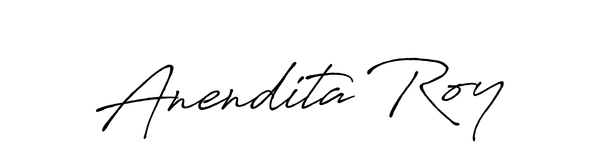 How to make Anendita Roy name signature. Use Antro_Vectra_Bolder style for creating short signs online. This is the latest handwritten sign. Anendita Roy signature style 7 images and pictures png