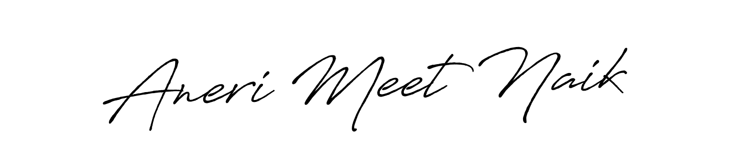 Similarly Antro_Vectra_Bolder is the best handwritten signature design. Signature creator online .You can use it as an online autograph creator for name Aneri Meet Naik. Aneri Meet Naik signature style 7 images and pictures png