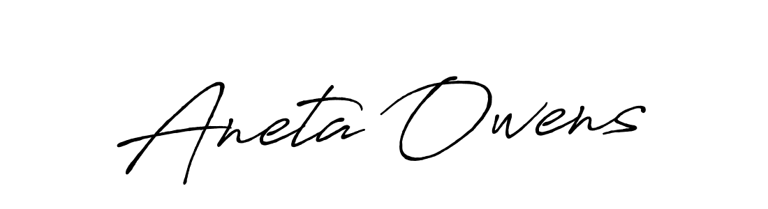 Use a signature maker to create a handwritten signature online. With this signature software, you can design (Antro_Vectra_Bolder) your own signature for name Aneta Owens. Aneta Owens signature style 7 images and pictures png