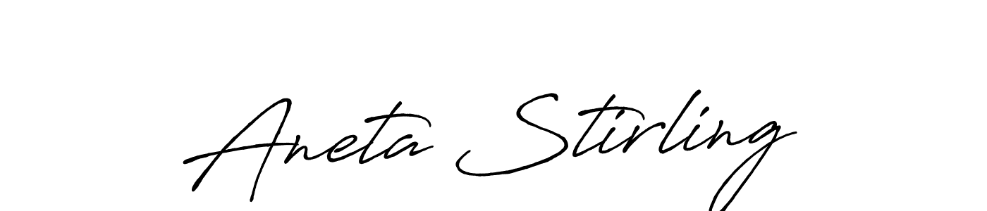 Also You can easily find your signature by using the search form. We will create Aneta Stirling name handwritten signature images for you free of cost using Antro_Vectra_Bolder sign style. Aneta Stirling signature style 7 images and pictures png