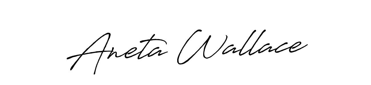 You can use this online signature creator to create a handwritten signature for the name Aneta Wallace. This is the best online autograph maker. Aneta Wallace signature style 7 images and pictures png