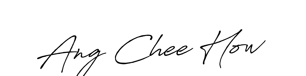 The best way (Antro_Vectra_Bolder) to make a short signature is to pick only two or three words in your name. The name Ang Chee How include a total of six letters. For converting this name. Ang Chee How signature style 7 images and pictures png