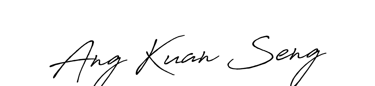 Create a beautiful signature design for name Ang Kuan Seng. With this signature (Antro_Vectra_Bolder) fonts, you can make a handwritten signature for free. Ang Kuan Seng signature style 7 images and pictures png