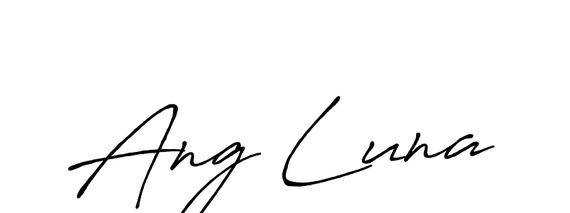 You should practise on your own different ways (Antro_Vectra_Bolder) to write your name (Ang Luna) in signature. don't let someone else do it for you. Ang Luna signature style 7 images and pictures png