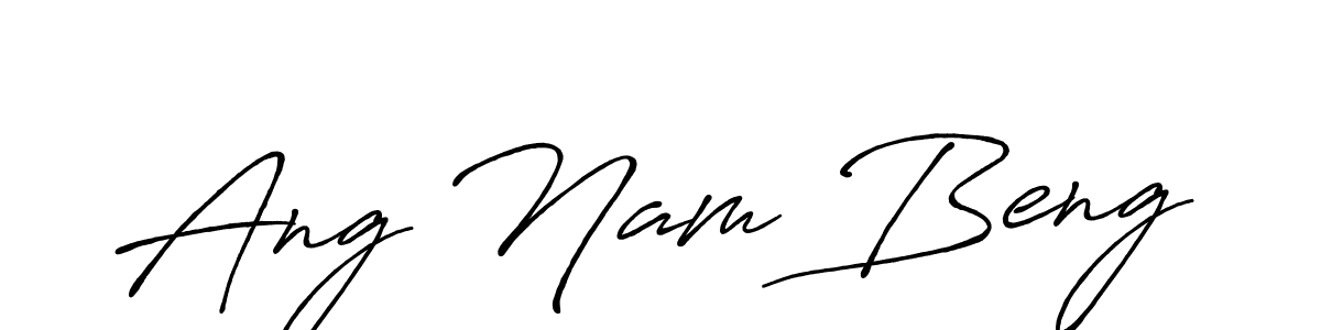 Use a signature maker to create a handwritten signature online. With this signature software, you can design (Antro_Vectra_Bolder) your own signature for name Ang Nam Beng. Ang Nam Beng signature style 7 images and pictures png