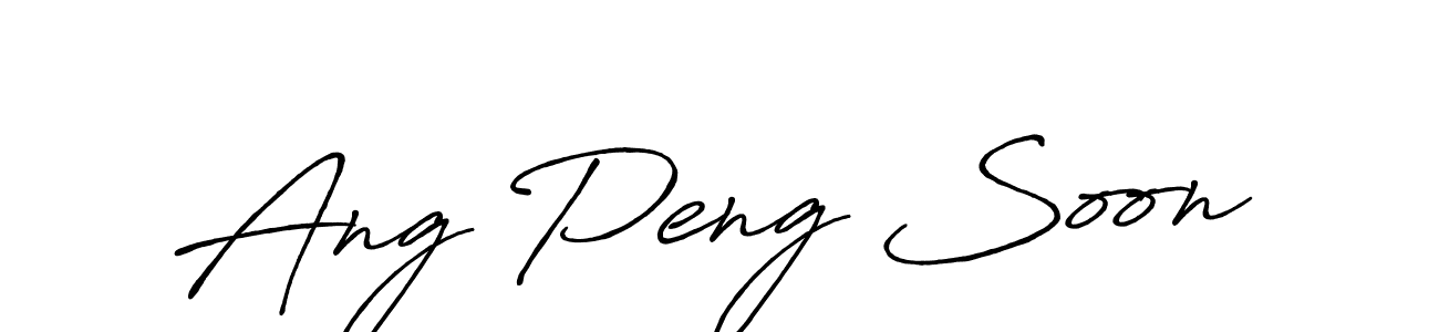 The best way (Antro_Vectra_Bolder) to make a short signature is to pick only two or three words in your name. The name Ang Peng Soon include a total of six letters. For converting this name. Ang Peng Soon signature style 7 images and pictures png