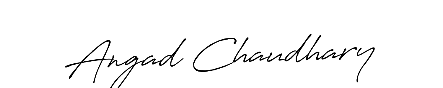 How to make Angad Chaudhary name signature. Use Antro_Vectra_Bolder style for creating short signs online. This is the latest handwritten sign. Angad Chaudhary signature style 7 images and pictures png