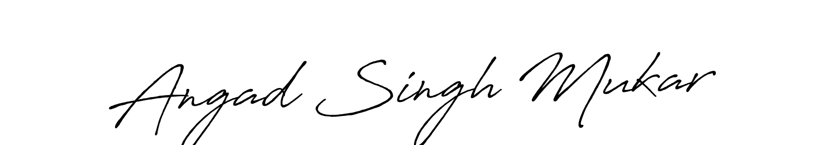 Make a beautiful signature design for name Angad Singh Mukar. With this signature (Antro_Vectra_Bolder) style, you can create a handwritten signature for free. Angad Singh Mukar signature style 7 images and pictures png