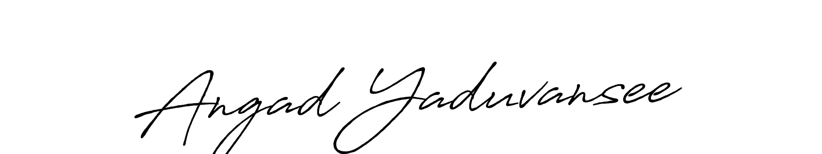 Also we have Angad Yaduvansee name is the best signature style. Create professional handwritten signature collection using Antro_Vectra_Bolder autograph style. Angad Yaduvansee signature style 7 images and pictures png
