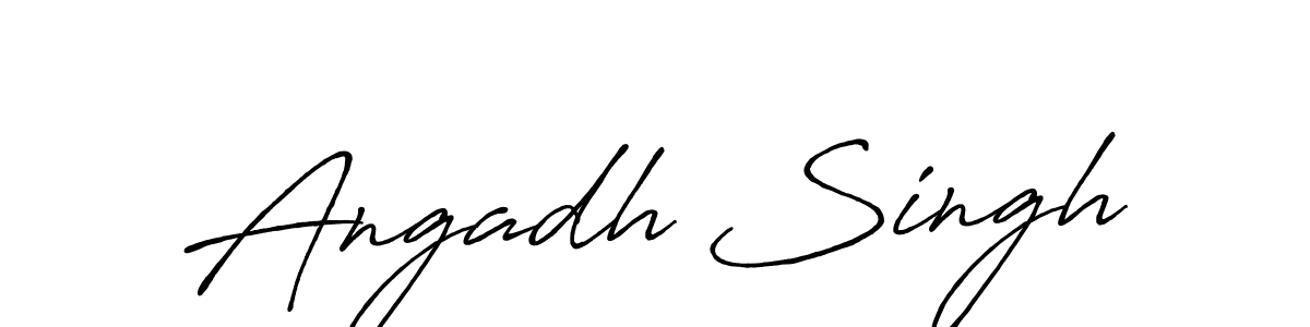 The best way (Antro_Vectra_Bolder) to make a short signature is to pick only two or three words in your name. The name Angadh Singh include a total of six letters. For converting this name. Angadh Singh signature style 7 images and pictures png