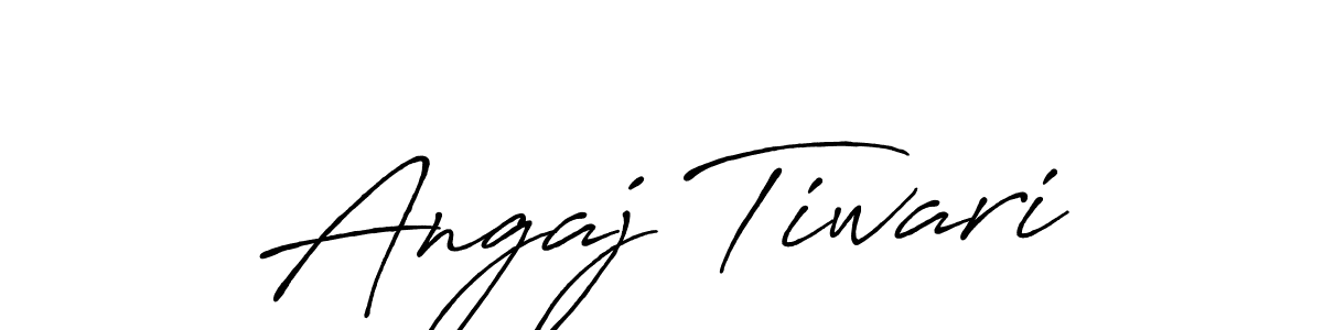 How to make Angaj Tiwari name signature. Use Antro_Vectra_Bolder style for creating short signs online. This is the latest handwritten sign. Angaj Tiwari signature style 7 images and pictures png